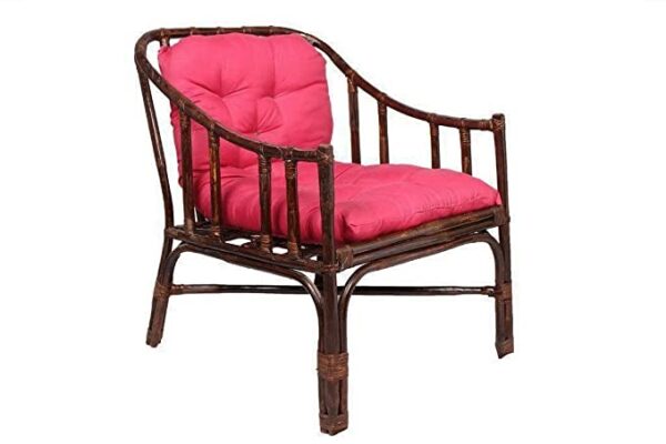 IRA Furniture Brown Chair Made of Cane Wood with Cushion