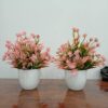 Ramarch Mini MTP Wild Artificial Plant with Pot for Home Decor & Office (Pink, Pack of 2)