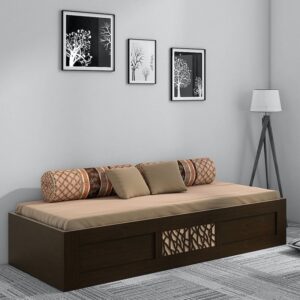 Elegant Single Bed with Storage in Vermont Melamine Finish