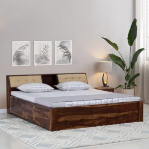 Scalabedding Cotton Striped King sized Double Bedsheet
